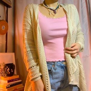Mesh knit cardigan